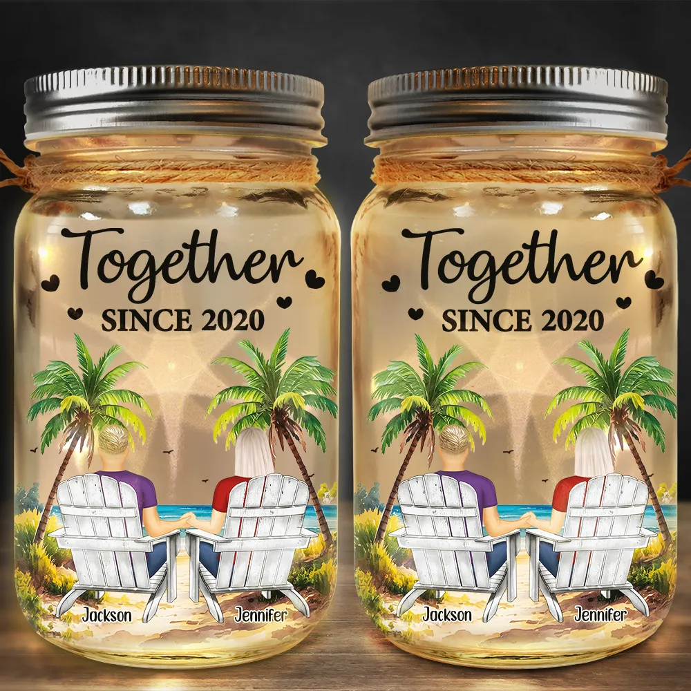 Gift For Couples,Gift For Husband,Gift For Wife,Gift For Boyfriend,Gift For Girlfriend,Love - You & Me We Got This Landscape - Personalized Mason Jar Light