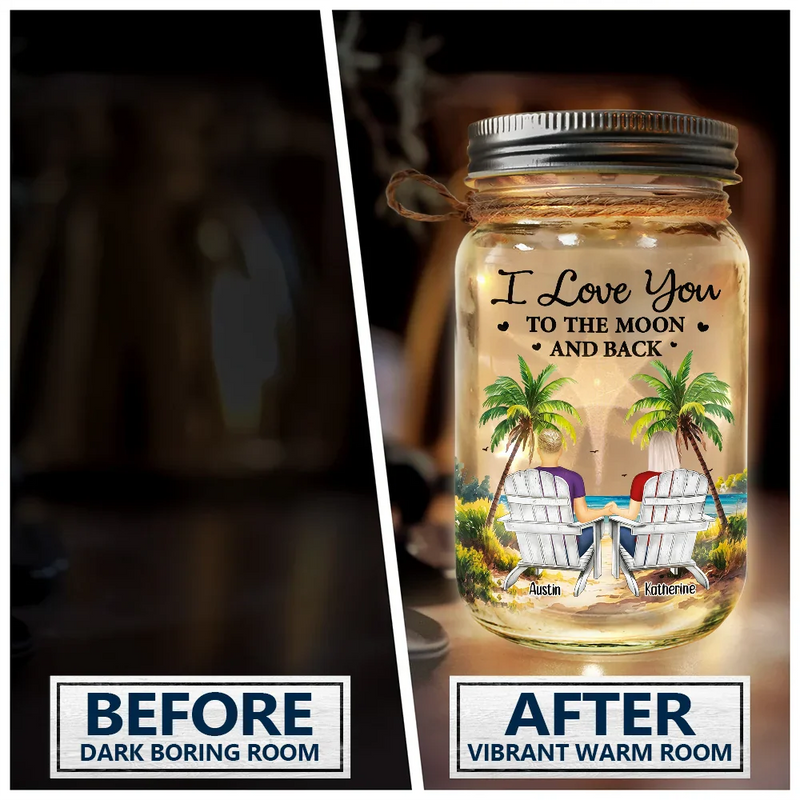 Gift For Couples,Gift For Husband,Gift For Wife,Gift For Boyfriend,Gift For Girlfriend,Love - You & Me We Got This Landscape - Personalized Mason Jar Light