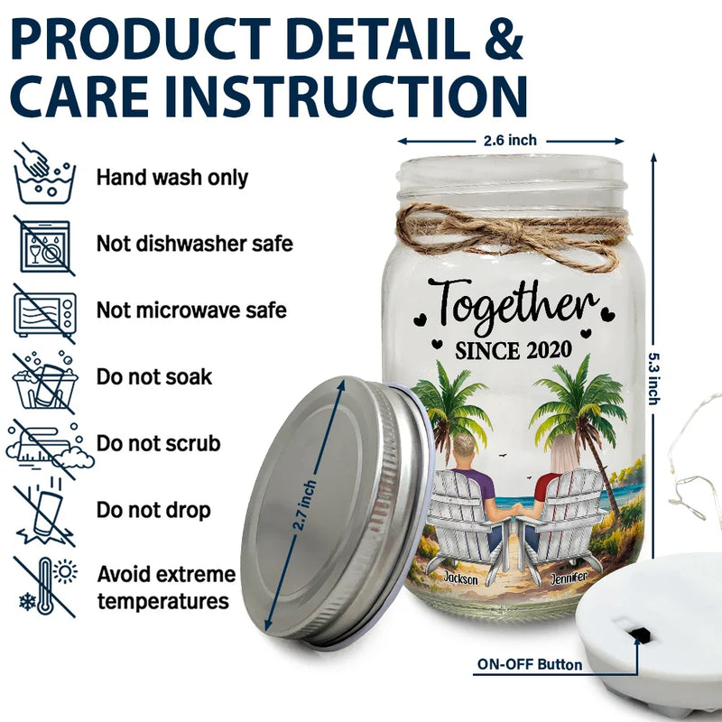 Gift For Couples,Gift For Husband,Gift For Wife,Gift For Boyfriend,Gift For Girlfriend,Love - You & Me We Got This Landscape - Personalized Mason Jar Light