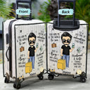 Gift For Couples,Gift For Husband,Gift For Wife,Gift For Boyfriend,Gift For Girlfriend,Travel,Happy - Couple Travel Partners For Life - Personalized Combo 2 Clear Luggage Covers
