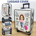 Gift For Couples,Gift For Husband,Gift For Wife,Gift For Boyfriend,Gift For Girlfriend,Travel,Happy - Couple Travel Partners For Life - Personalized Combo 2 Clear Luggage Covers