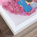 Gift For Mother,Gift For Daughter,Mom - Daughters (Adult),Love - The Love Between Mother & Daughters Is Forever - Personalized Flower Shadow Box