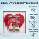 Gift For Mother,Gift For Daughter,Mom - Daughters (Adult),Love - The Love Between Mother & Daughters Is Forever - Personalized Flower Shadow Box