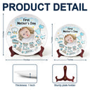 Gift For Mother, New Mom, New baby - Custom Photo Our First Mother's Day Information Icon - Personalized Ceramic Plate