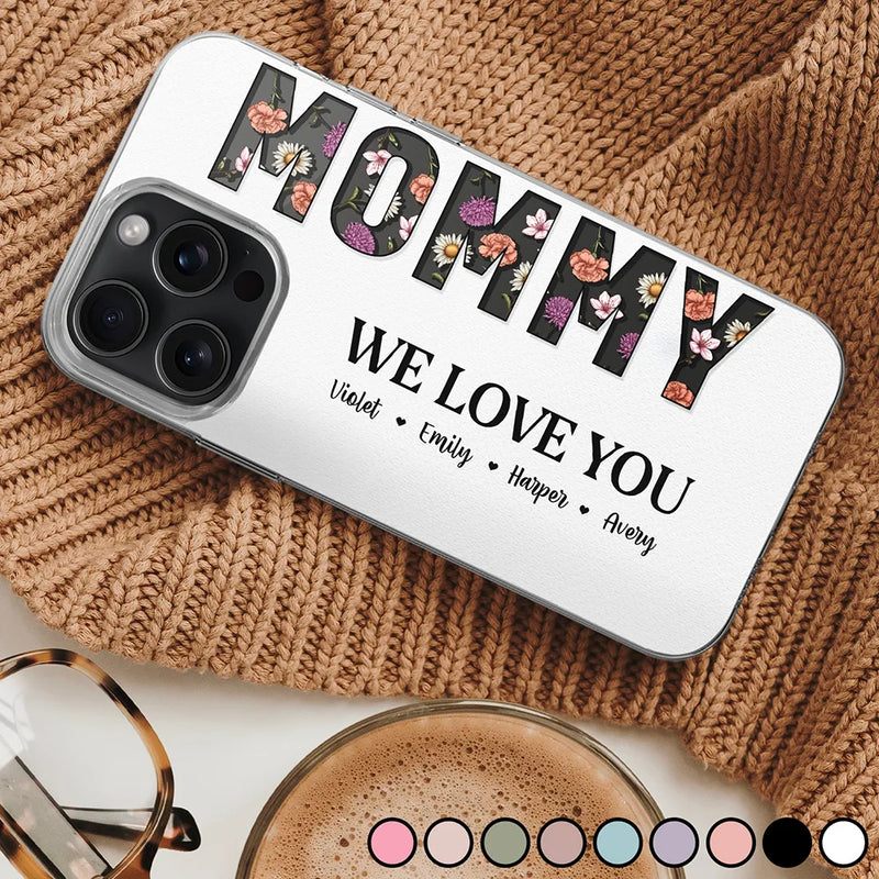 Gift For Mother, Mom, Children - Mommy Grandma Birth Month Flower We Love You - Personalized Clear Phone Case

