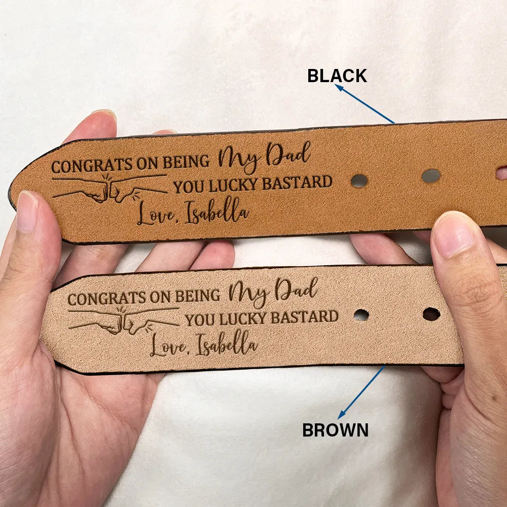 Gift For Brothers, Gift For Husband, Gift For Boyfriend - Congrats On Being My Brother - Personalized Engraved Leather Belt