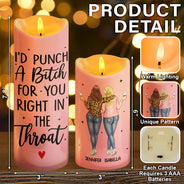 Gift For Bestie - Bestie Right In The Throat - Personalized Flameless LED Candle