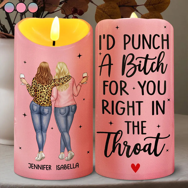 Gift For Bestie - Bestie Right In The Throat - Personalized Flameless LED Candle