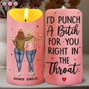 Gift For Bestie - Bestie Right In The Throat - Personalized Flameless LED Candle