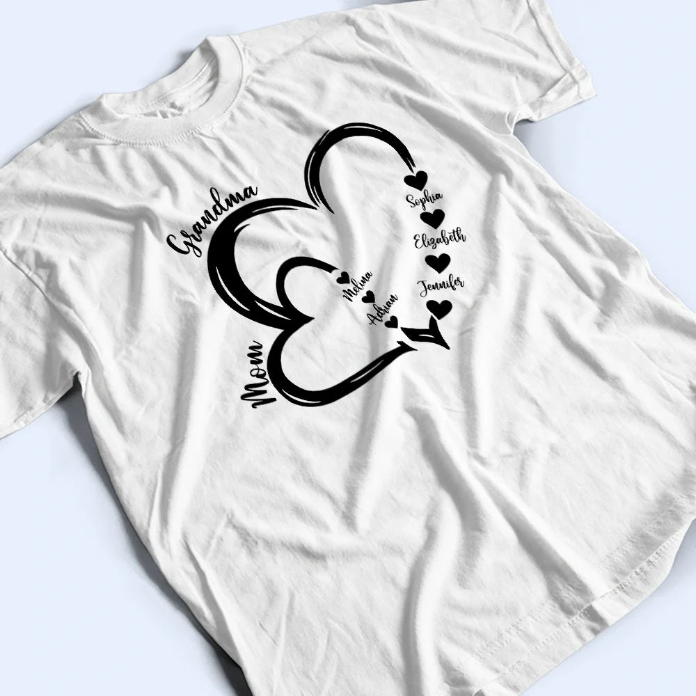 Gift For Mother,Happy,Gift For Grandma,Grandma, Grandkids - Grandma Mom Little Hearts - Personalized T Shirt

