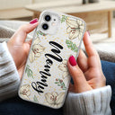 Gift For Mother,Gift For Yourself,Gift For Women - Birth Month Flower & Name - Personalized Clear Phone Case