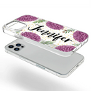 Gift For Mother,Gift For Yourself,Gift For Women - Birth Month Flower & Name - Personalized Clear Phone Case