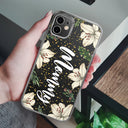 Gift For Mother,Gift For Yourself,Gift For Women - Birth Month Flower & Name - Personalized Clear Phone Case