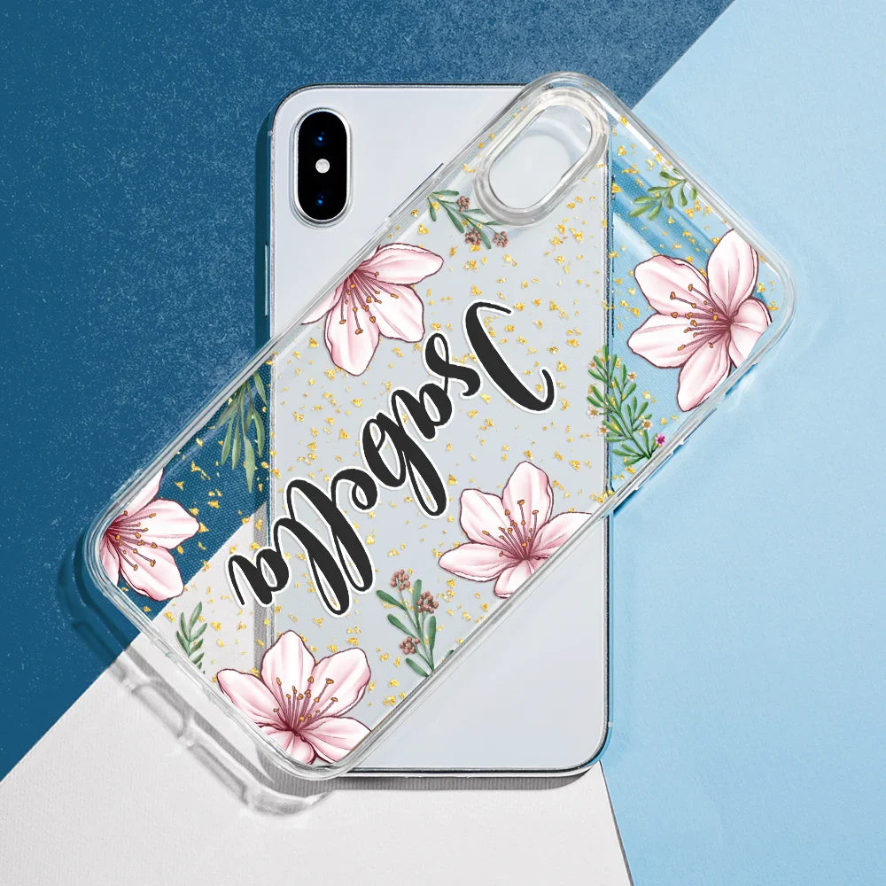 Gift For Mother,Gift For Yourself,Gift For Women - Birth Month Flower & Name - Personalized Clear Phone Case