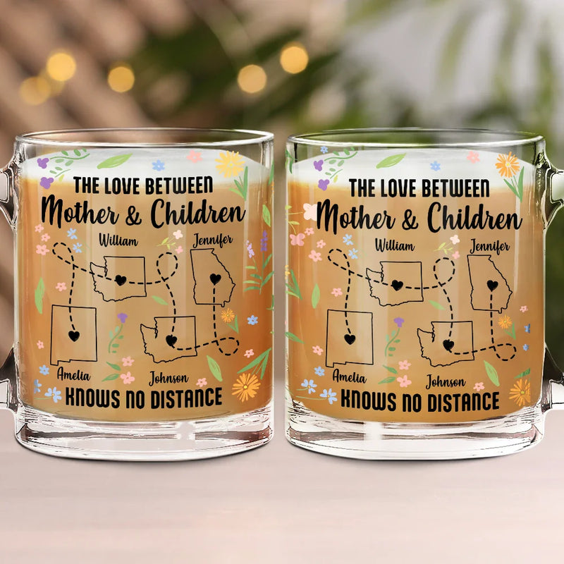 Gift For Mother,Mom,Daughters - Mother Daughter Forever Linked Together Wild Flower State - Personalized Glass Mug