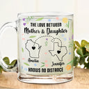 Gift For Mother,Mom,Daughters - Mother Daughter Forever Linked Together Wild Flower State - Personalized Glass Mug