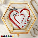 Gift For Mother,Gift For Grandma,Love - Mom's Grandma's Sweethearts - Personalized Glass Jewelry Box
