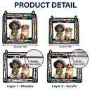 Dog Mom,Dog Dad,Dog Lovers,Happy,Pet Lovers,Pet Mom,Pet Dad - Dog Mom Dog Dad - Personalized Window Hanging Suncatcher Ornament
