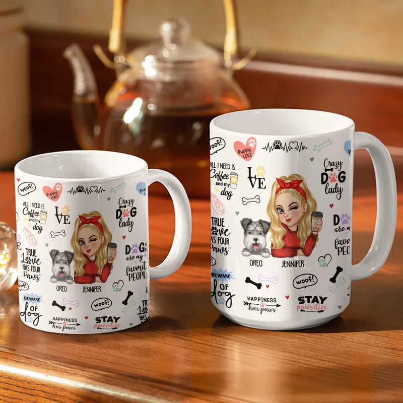 Dog Lovers,Pet Lovers,Dog Mom,Pet Mom - Best Dog Mom Puppy Love - Personalized White Edge-to-Edge Mug
