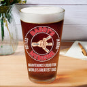 Gift For Father, Funny, Dad - Children - Maintenance Liquid For World's Greatest Dad - Personalized Beer Glass