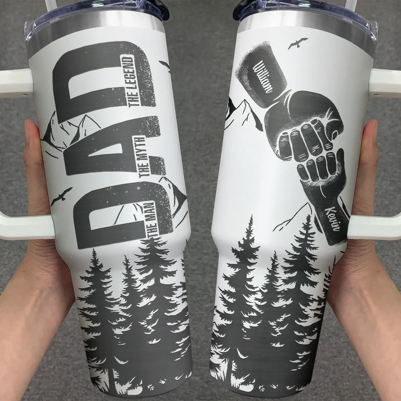 Gift For Father,Dad,Children - Dad The Man The Myth The Lengend Hand Punch - Personalized Engraved 40oz Tumbler