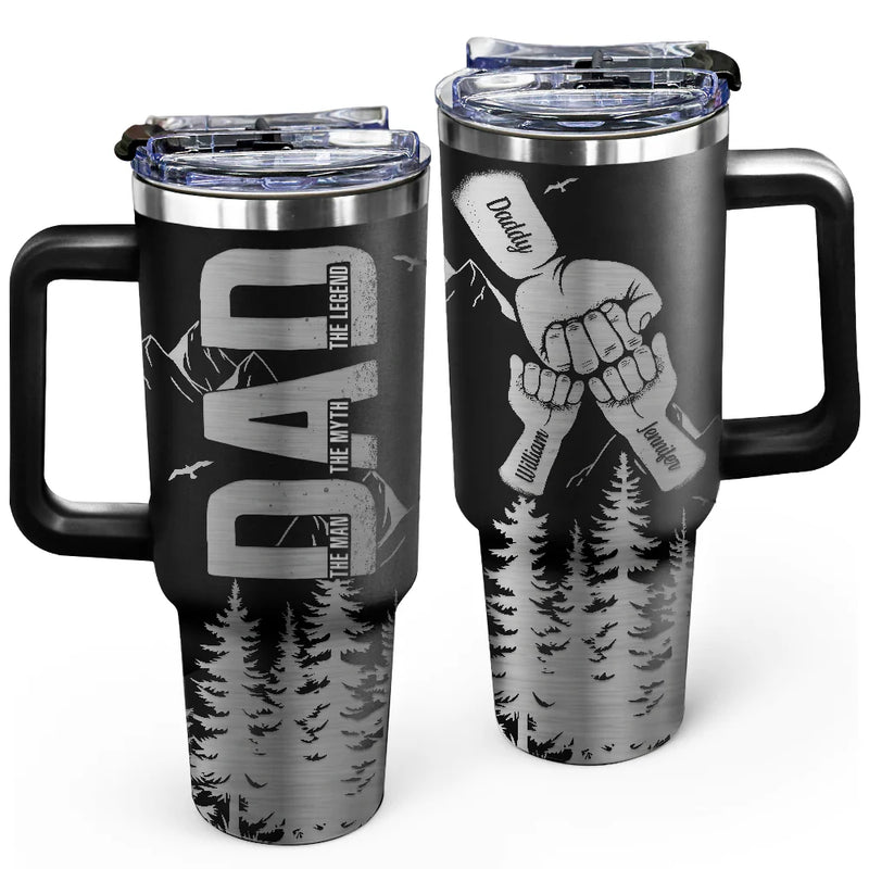 Gift For Father,Dad,Children - Dad The Man The Myth The Lengend Hand Punch - Personalized Engraved 40oz Tumbler