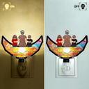 Gift For Women,Gift For Mother,Gift For Grandma,Gift For Daughter,Gift For Son,Gift For Sisters,Gift For Sibling,Daughters,Children,Mom,Sons,Grandma,Grandkids - Grandma Mom And Children Sitting On The Moon - Personalized Plug-in Night Light