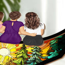 Gift For Women,Gift For Mother,Gift For Grandma,Gift For Daughter,Gift For Son,Gift For Sisters,Gift For Sibling,Daughters,Children,Mom,Sons,Grandma,Grandkids - Grandma Mom And Children Sitting On The Moon - Personalized Plug-in Night Light