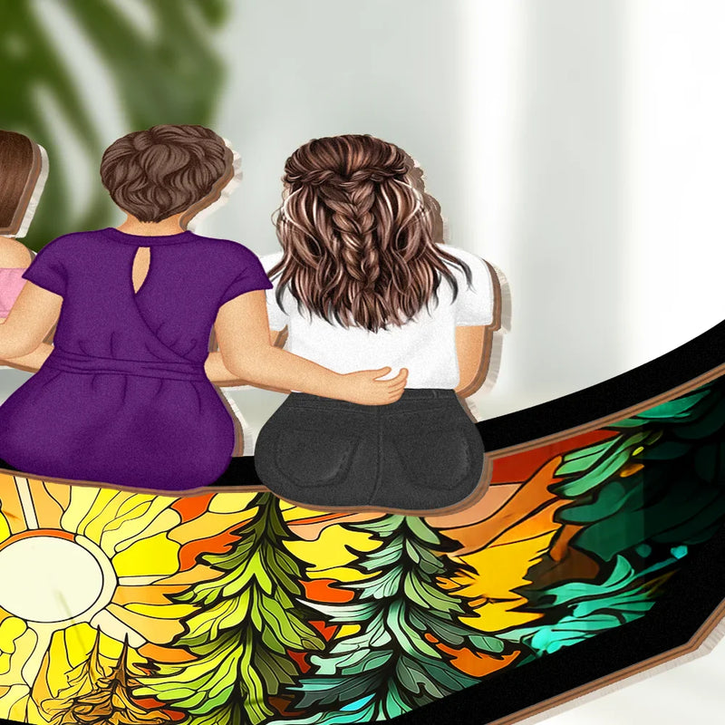 Gift For Women,Gift For Mother,Gift For Grandma,Gift For Daughter,Gift For Son,Gift For Sisters,Gift For Sibling,Daughters,Children,Mom,Sons,Grandma,Grandkids - Grandma Mom And Children Sitting On The Moon - Personalized Plug-in Night Light