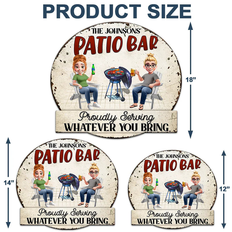 Gift For Couples,Gift For Husband,Gift For Wife,Gift For Boyfriend,Poolside - Couple Poolside Bar & Grill Listen To Good Music - Personalized Custom Shaped Metal Sign