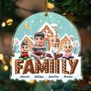 Gift For Couples,Family,Parents,Happy,Christmas - 3D Effect Family Christmas Cookies For Parent, Kid, Baby - Personalized Custom Shaped Acrylic Ornament
