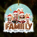 Gift For Couples,Family,Parents,Happy,Christmas - 3D Effect Family Christmas Cookies For Parent, Kid, Baby - Personalized Custom Shaped Acrylic Ornament
