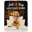 Reading,Gift For Yourself,Gift For Women - Just A Girl Who Loves Books 3D Effect - Personalized Fleece Blanket, Sherpa Blanket
