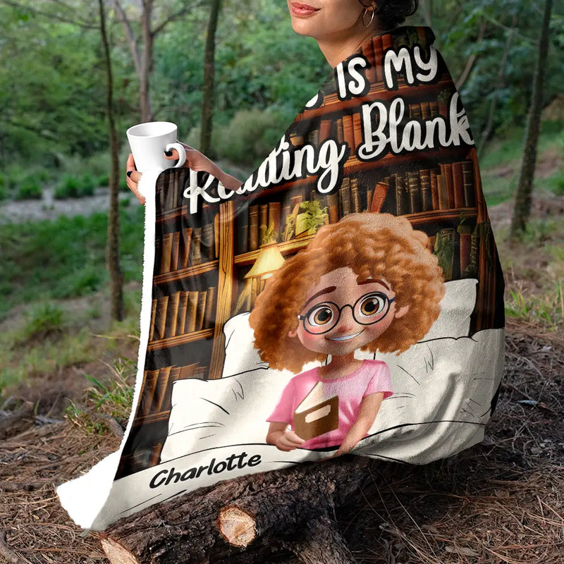 Reading,Gift For Yourself,Gift For Women - Just A Girl Who Loves Books 3D Effect - Personalized Fleece Blanket, Sherpa Blanket
