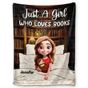 Reading,Gift For Yourself,Gift For Women - Just A Girl Who Loves Books 3D Effect - Personalized Fleece Blanket, Sherpa Blanket