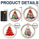 Christmas,Long Distance,Gift For Bestie,Happy - Long Distance Friends My Heart Stays With You - Personalized 2-Layered Wooden Ornament