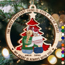 Christmas,Long Distance,Gift For Bestie,Happy - Long Distance Friends My Heart Stays With You - Personalized 2-Layered Wooden Ornament