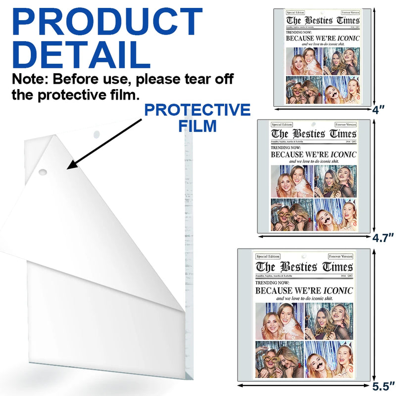 Christmas,Custom Photo,Gift For Bestie,Happy - Custom Photo The Besties Times We Are Iconic - Personalized Custom Shaped Acrylic Ornament