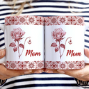 Gift For Wife,Gift For Girlfriend,Gift For Yourself,Gift For Women,Gift For Mother,Gift For Grandma,Love - Mediterranean Pattern With Birth Month Flower - Personalized White Edge-to-Edge Mug