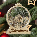 Christmas,Travel,Gift For Yourself,Happy - Travel Goal, Destination Of The Year - Personalized 3-Layered Acrylic Shaker Ornament