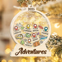 Christmas,Travel,Gift For Yourself,Happy - Travel Goal, Destination Of The Year - Personalized 3-Layered Acrylic Shaker Ornament