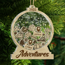 Christmas,Travel,Gift For Yourself,Happy - Travel Goal, Destination Of The Year - Personalized 3-Layered Acrylic Shaker Ornament