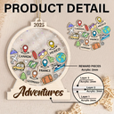 Christmas,Travel,Gift For Yourself,Happy - Travel Goal, Destination Of The Year - Personalized 3-Layered Acrylic Shaker Ornament