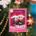 Christmas,Gift For Couples,Gift For Husband,Gift For Wife,Gift For Boyfriend,Gift For Girlfriend,Happy - Couple 3D Block I'm Yours No Returns - Personalized Custom Shaped Acrylic Ornament