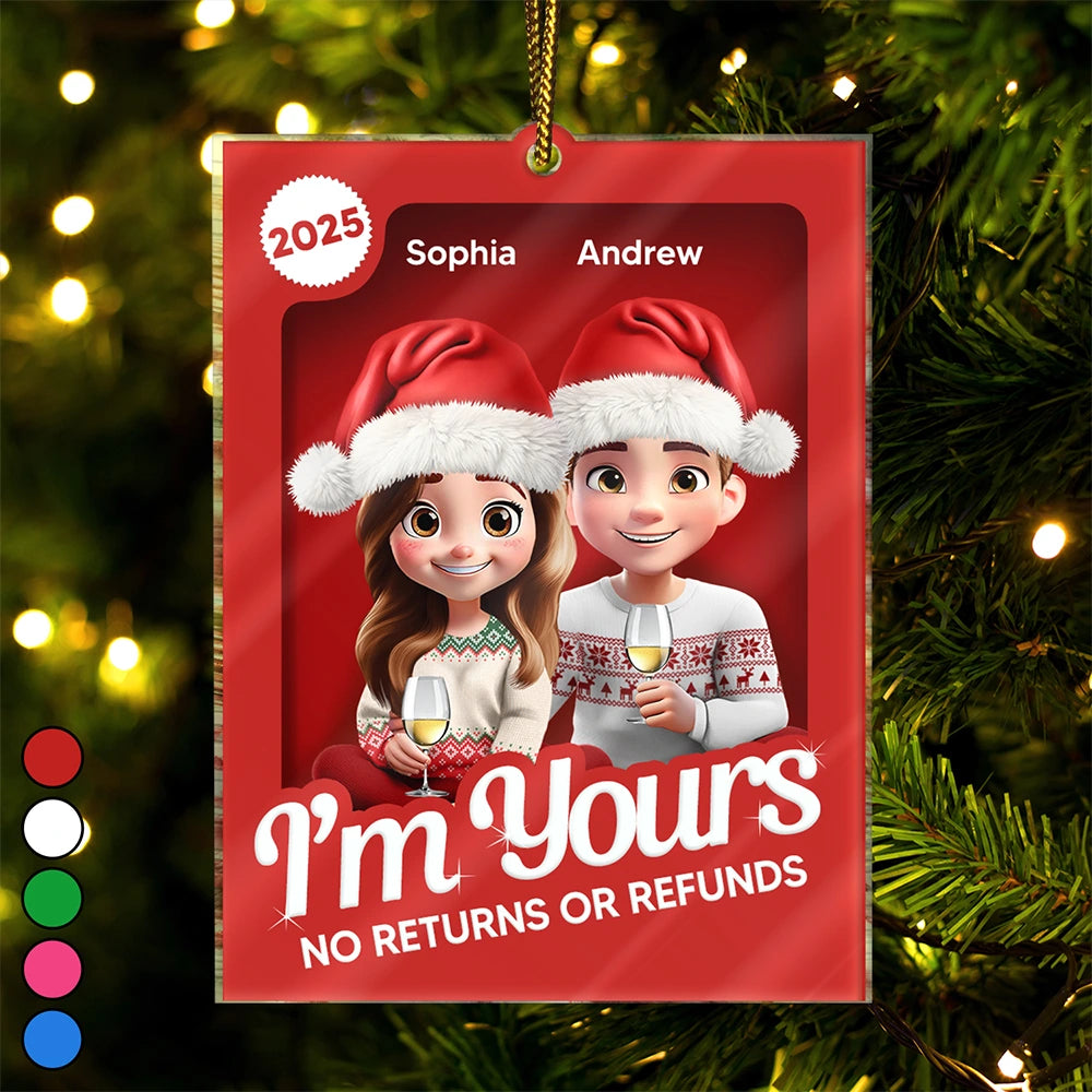 Couple 3D Block I'm Yours No Returns - Personalized Custom Shaped Acrylic Ornament