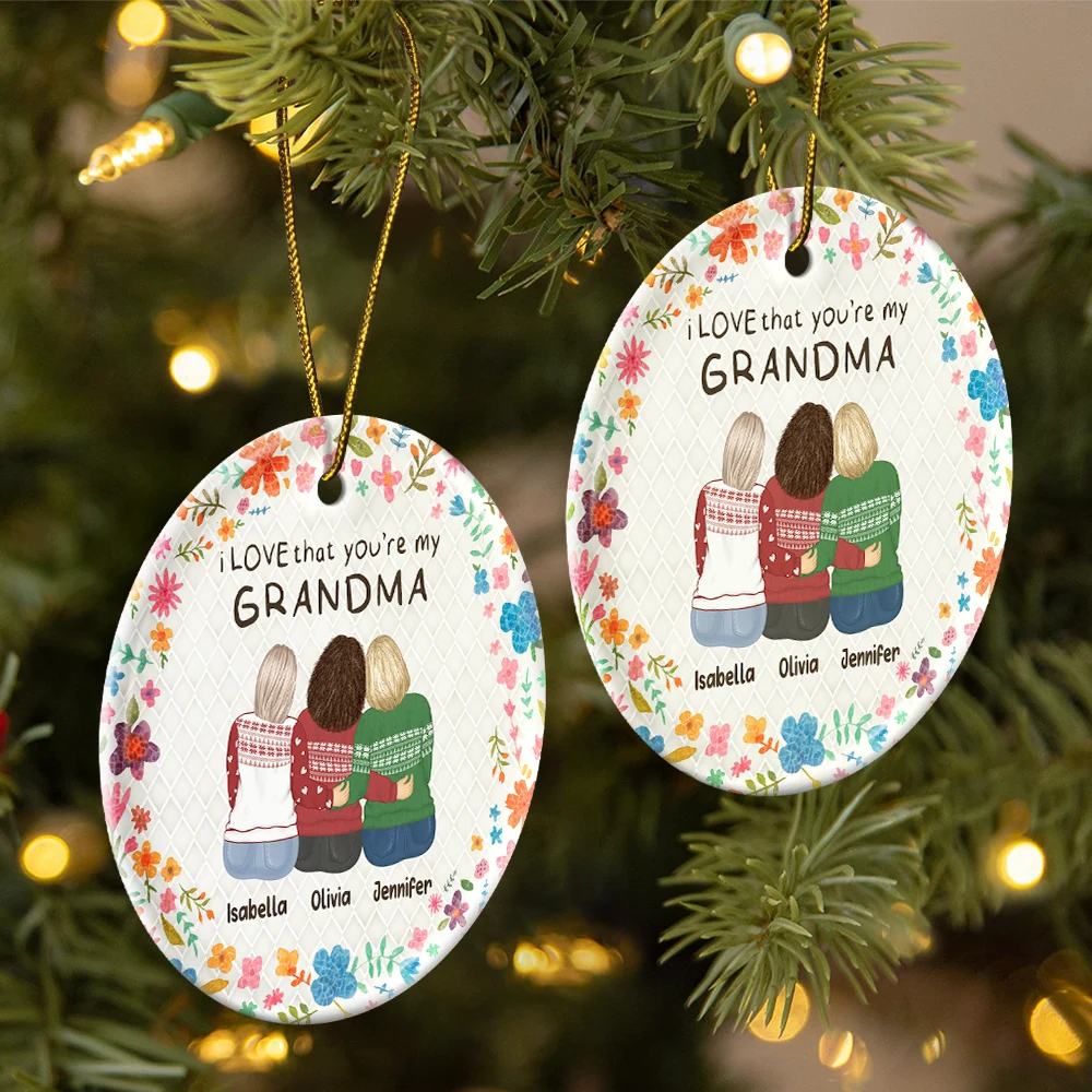 Christmas,Gift For Bestie,Gift For Sisters,Happy - I Love That You Are My Friend Bestie Sister - Personalized Circle Ceramic Ornament