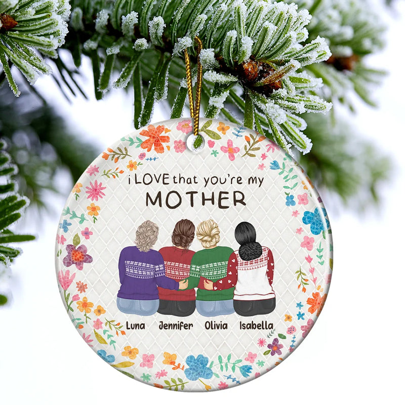 Christmas,Gift For Bestie,Gift For Sisters,Happy - I Love That You Are My Friend Bestie Sister - Personalized Circle Ceramic Ornament