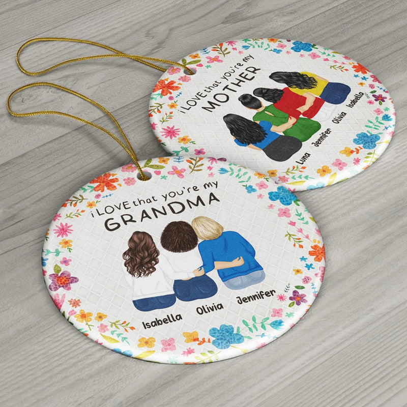 Christmas,Gift For Bestie,Gift For Sisters,Happy - I Love That You Are My Friend Bestie Sister - Personalized Circle Ceramic Ornament