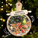 Christmas,Gift For Grandma,Grandma,Grandkids,Happy - Christmas Grandma Cookies Perfect Batch - Personalized 3-Layered Acrylic Shaker Ornament
