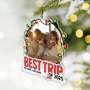 Custom Photo,Christmas,Family,Happy,Travel - Custom Photo Travel Family Couple Friend Best Trip - Personalized Custom Shaped Acrylic Ornament